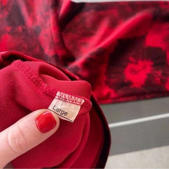 Rag Womens Velvet Y2K Whimsigoth Fairy Babydoll Top Size L Red‎ Black Tie Dye - Picture 4 of 6